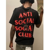 LW Men Social Club Letter Print T-shirt