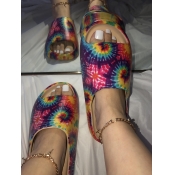 LW Open Toe Tie Dye Slides