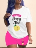 LW Fruit Simply Thick Letter Print Shorts Set