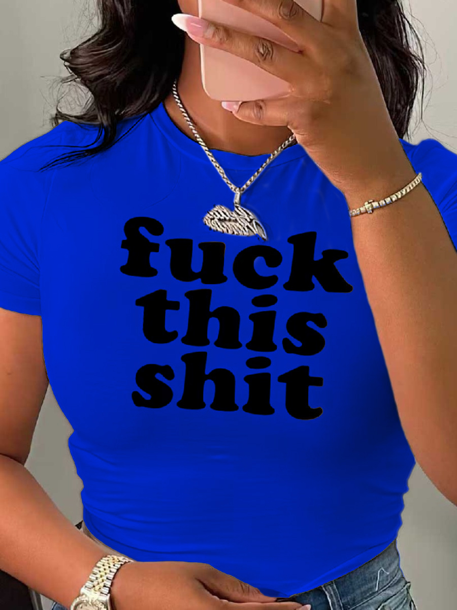 LW Plus Size Letter Print Skinny T-shirt