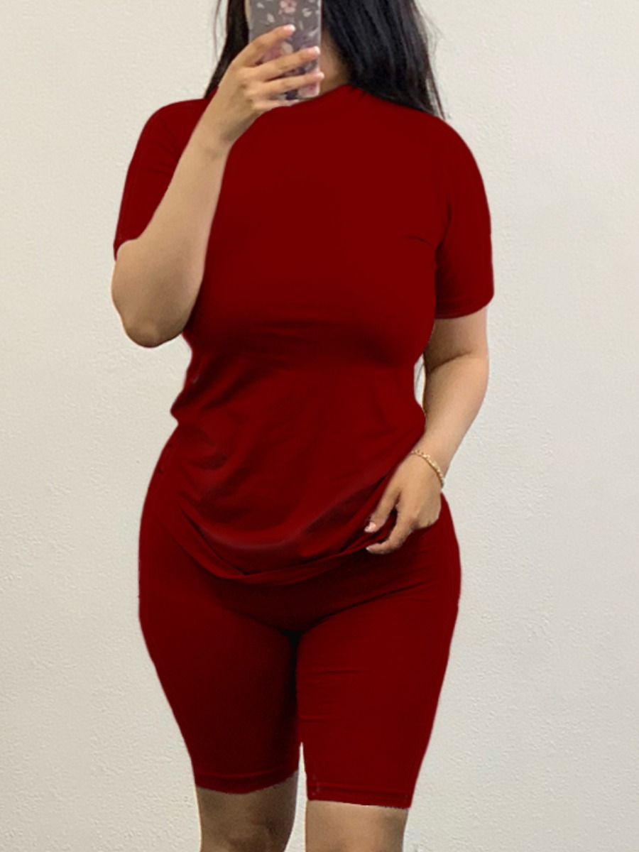 LW Round Neck Regular Fit Shorts Set