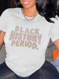 LW Plus Size Black History Period Letter T-shirt