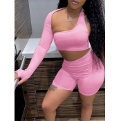 LW SXY Plus Size Crop Top Asymmetrical Skinny Shor