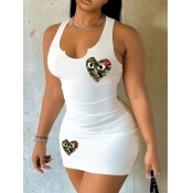 LW Camo Heart Print Bodycon Cami Dress