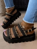 LW Chain Decor Platform Sandals