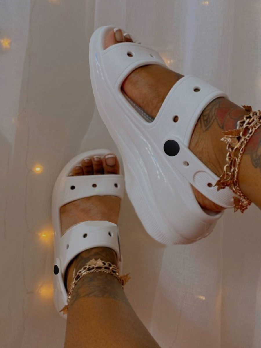 LovelyWholesale Cut Out Slingback Platform Sandals Summer Casual Spring Summer 2024