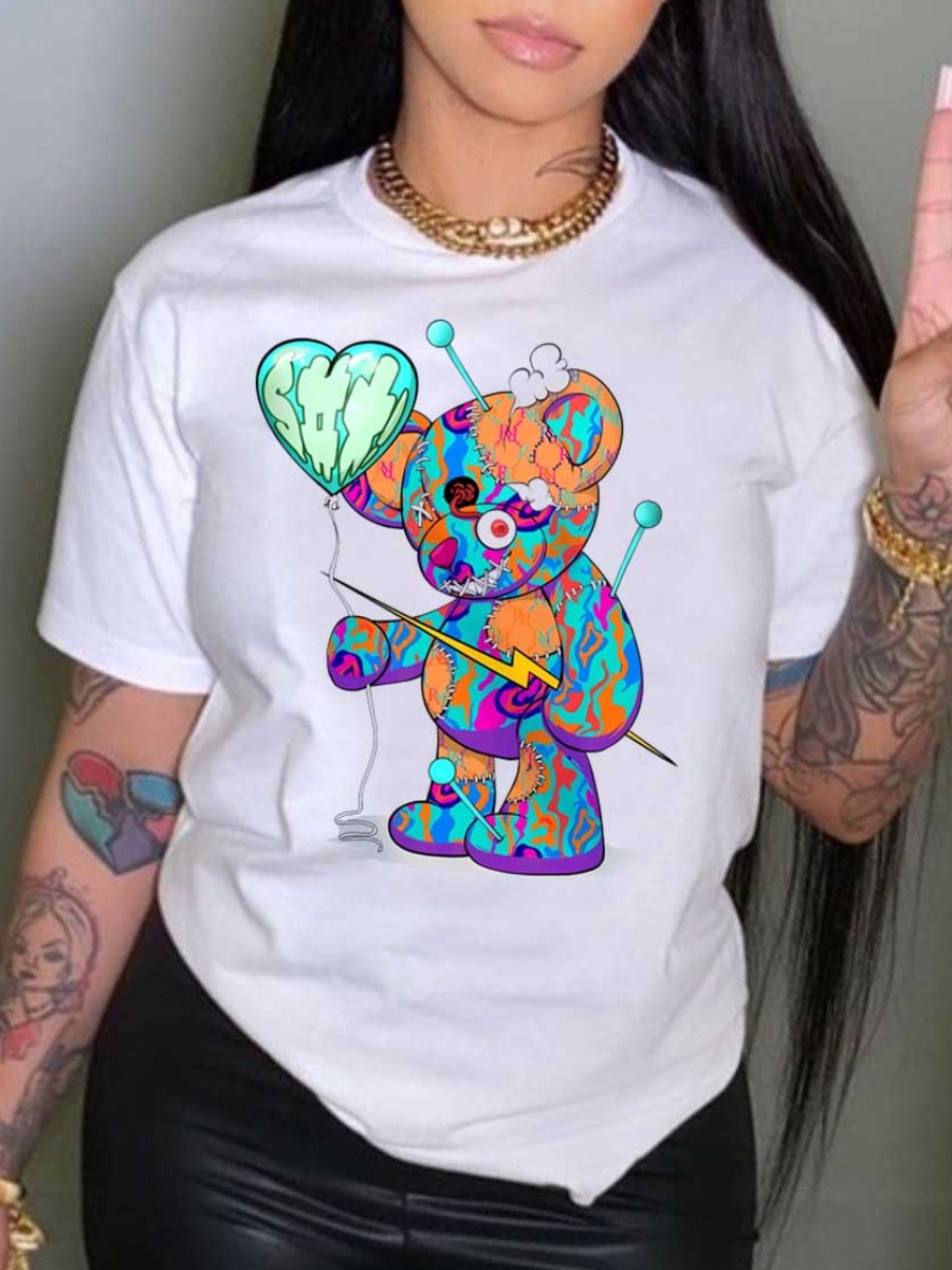 LW Cartoon Mixed Print Regular Fit T-shirt