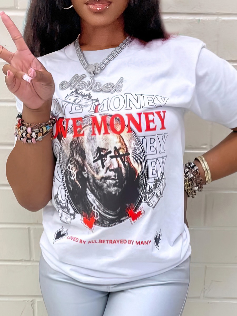 LW Plus Size Figure Letter Print T-shirt