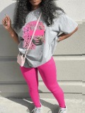 LW Graffiti Figure Print Regular Fit Pants Set