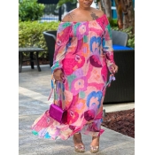 LW Plus Size Off The Shoulder Mixed Print Bandage 