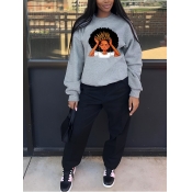 LW Crown Queeen Print Oversized Sweatshirt
