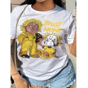 LW Plus Size Cartoon Letter Print T-shirt