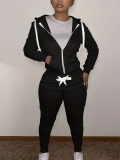 LW BASICS Kangaroo Pocket Drawstring Tracksuit Set