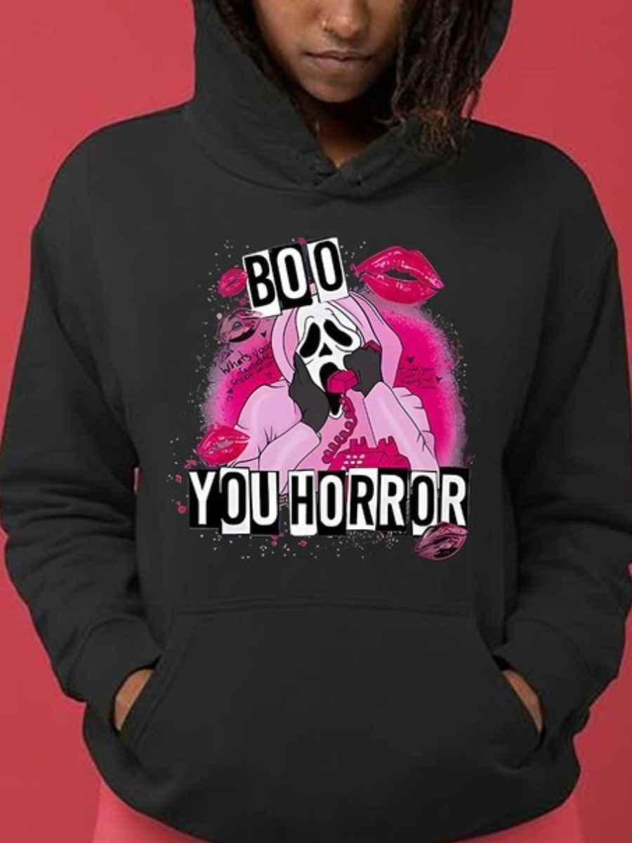 LW Plus Size Cartoon Lip Letter Print Kangaroo Poc