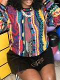LW Mixed Print Loose Sweatshirt