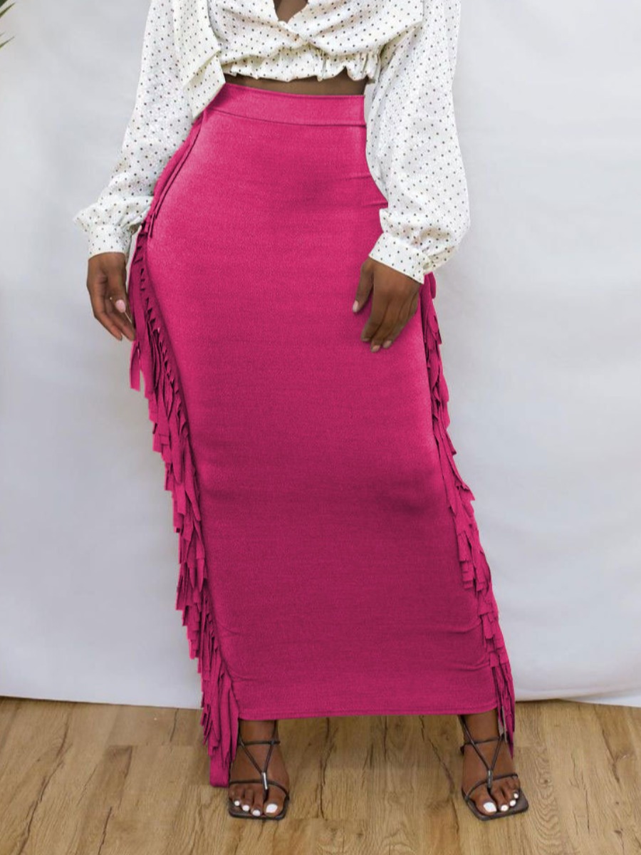 LW High Waist Tassel Design Bodycon Skirt