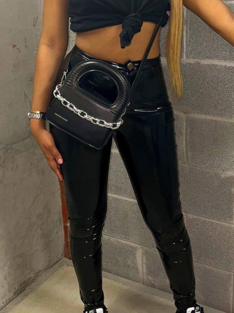 LW SXY Faux Leather Mid Waist Skinny Pants