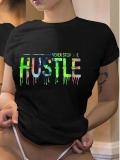 LW Splash Ink Letter Print T-shirt