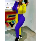 LW Turtleneck Rib Knit Patchwork Pants Set