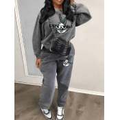 LW Cartoon Letter Print Pants Set
