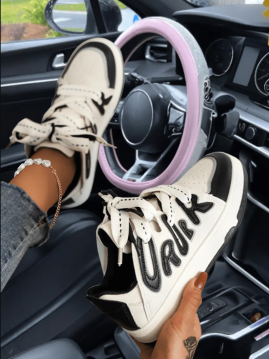 LW Pierced Letter Decor Sneakers