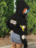 LW Plus Size Cartoon Letter Print Jacket