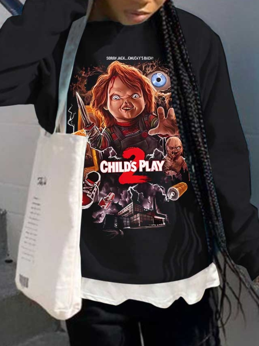 LW Plus Size Dropped Shoulder Figure Letter Print Sweatshirt