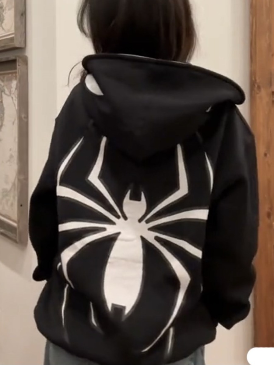 LW Spider Letter Print Jacket