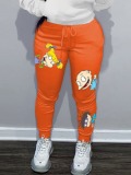 LW Cartoon Print Drawstring Sweatpants