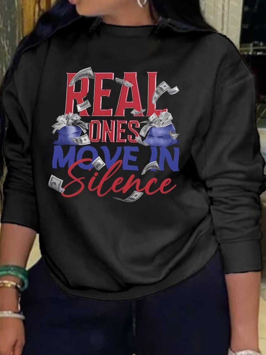 LW Money Letter Print Sweatshirt