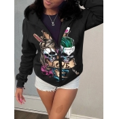 LW Skull Head Letter Print Jacket