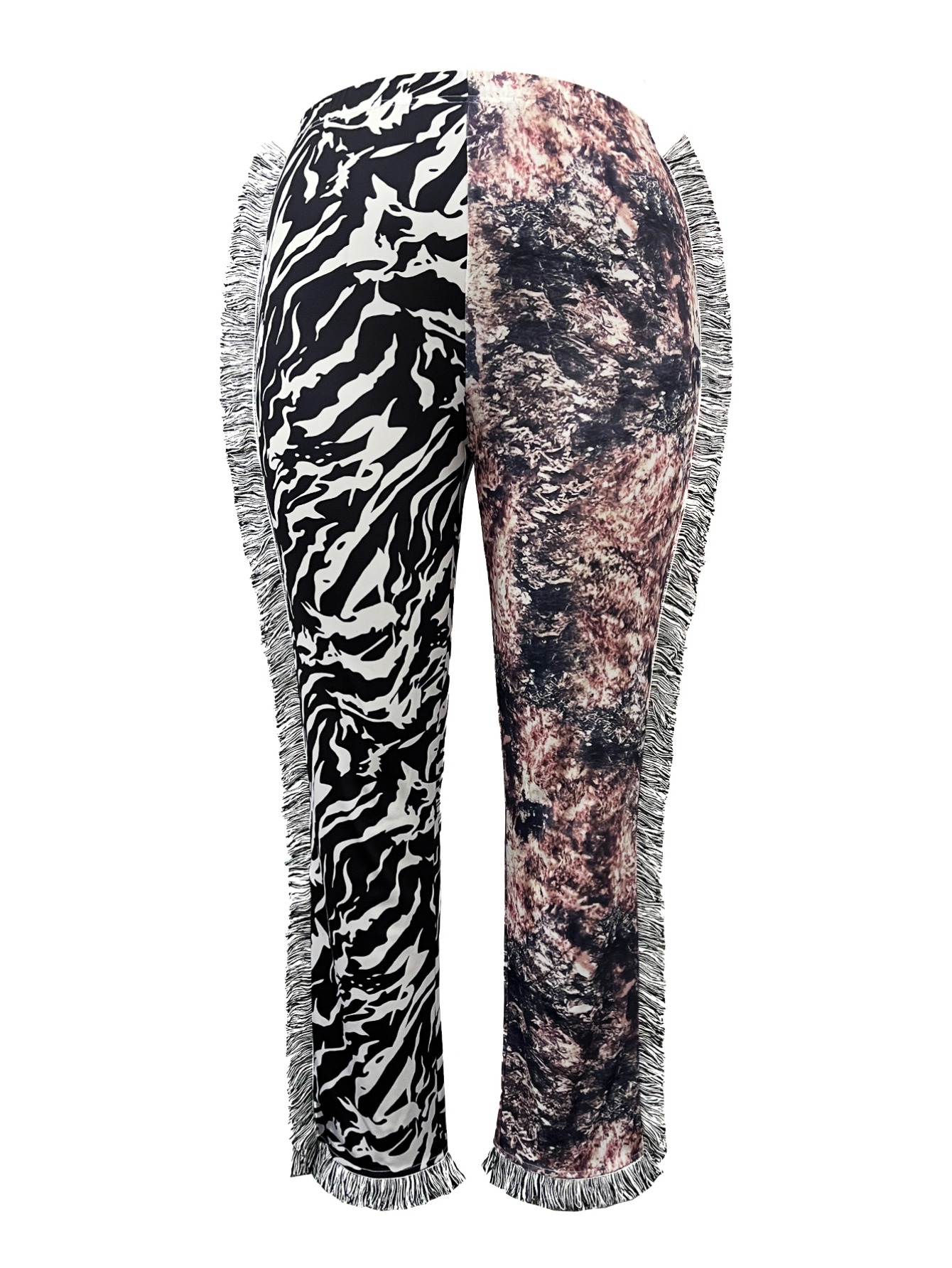 LW BASICS Plus Size Animal Print Tassel Design Pants 4X