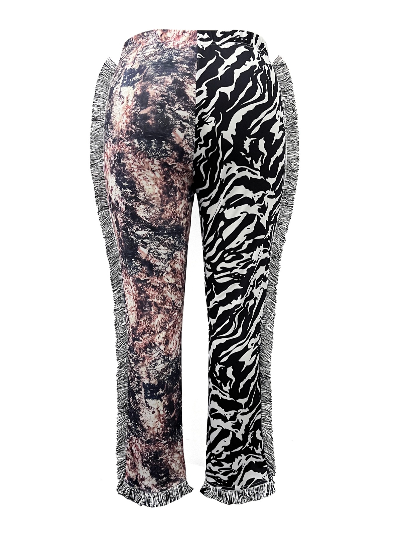 LW BASICS Plus Size Animal Print Tassel Design Pants 4X