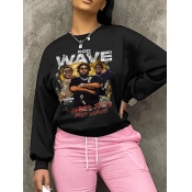 LW Plus Size Figure Letter Print Sweatshirt