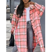 LW Plaid Print Loose Coat