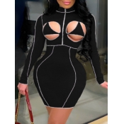 LW SXY Plus Size Cut Out Striped Bodycon Dress