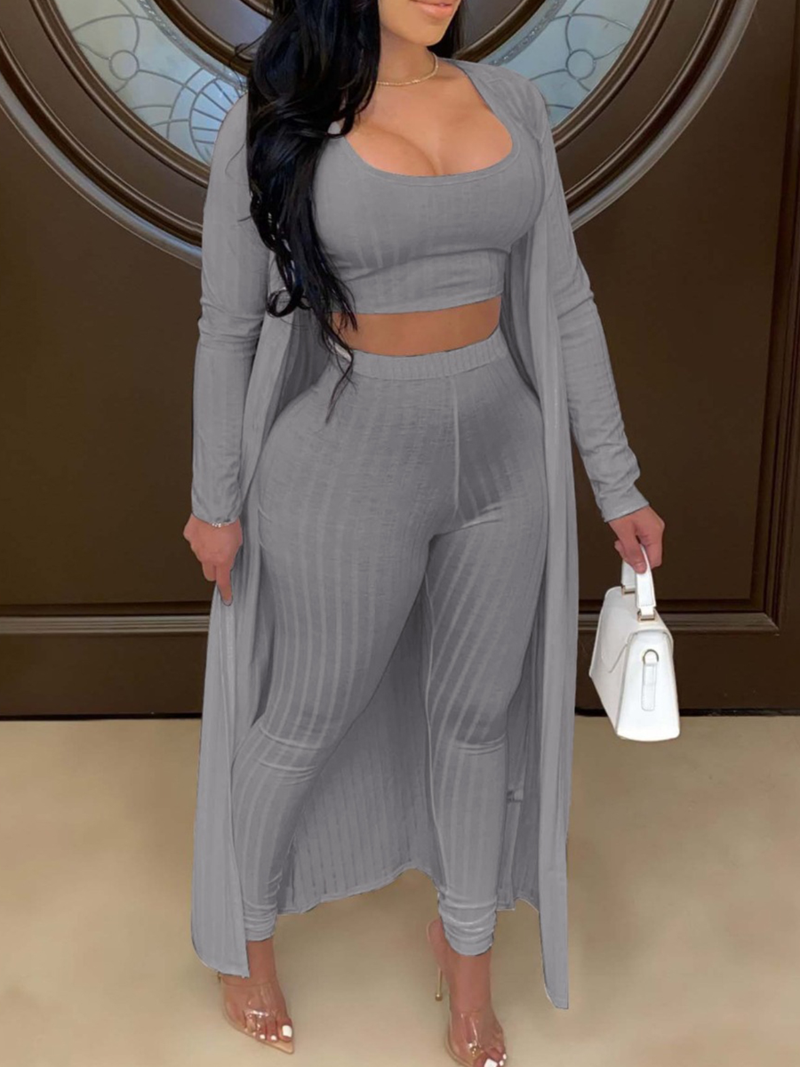 LW BASICS Cami High Waist Skinny Three Piece Pants Set