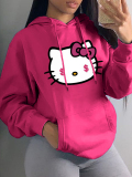 LW Cartoon Print Kangaroo Pocket Hoodie