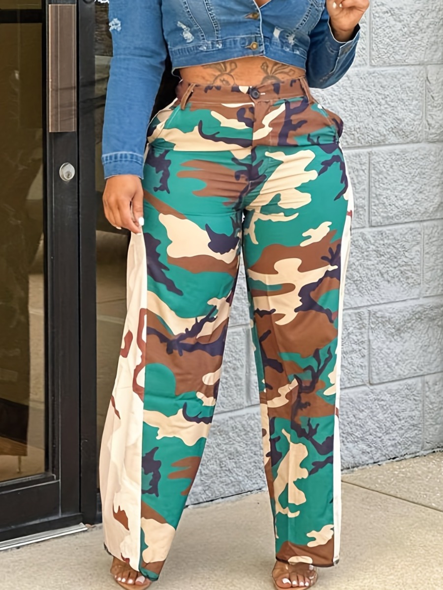 LW High Waist Camo Print Loose Pants