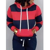 LW Plus Size Kangaroo Pocket Striped Hoodie