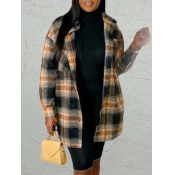 LW Plaid Print Loose Coat