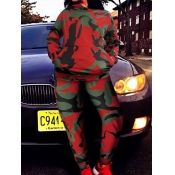 LW Camo Print Color-lump Kangaroo Pocket Tracksuit