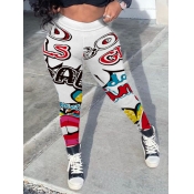 LW Plus Size High Waist Lip Letter Print Skinny Pa