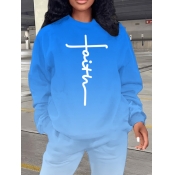 LW Plus Size Gradient Faith Letter Print Sweatshir