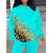 LW Plus Size Round Neck Leopard Print Sweatshirt