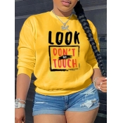 LW Round Neck Letter Print Sweatshirt