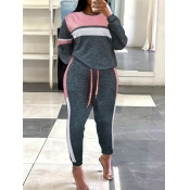 LW BASICS Drawstring Color Lump Pants Set