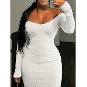 LW BASICS Off The Shoulder Rib Knit Bodycon Dress