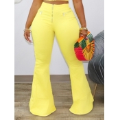 LW Plus Size High Waist Flared Raw Edge Pants