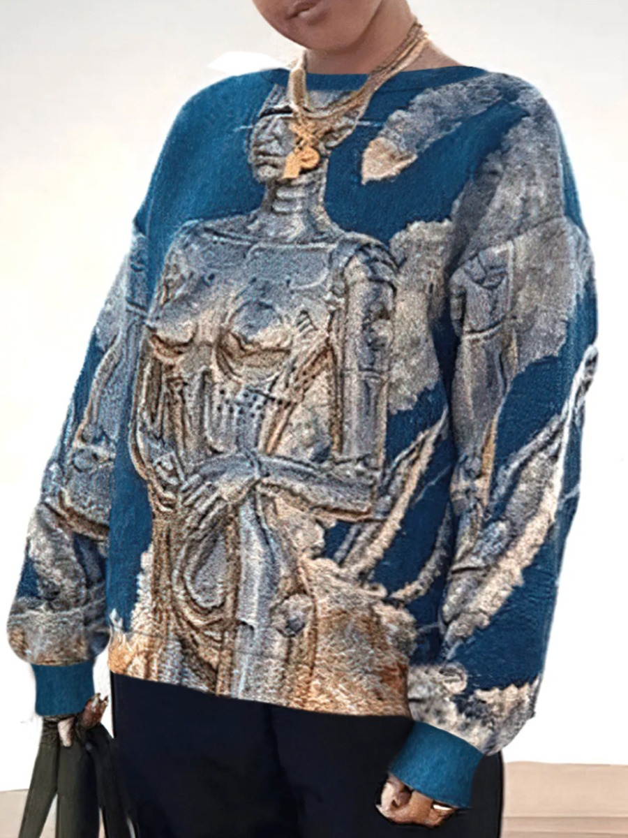 LW Dropped Shoulder Figure Print Sweatshirt